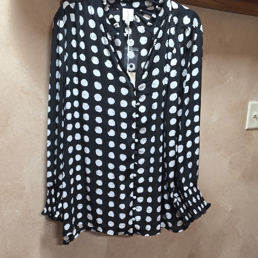 Joie Polka Dot Women's Top - Black and White